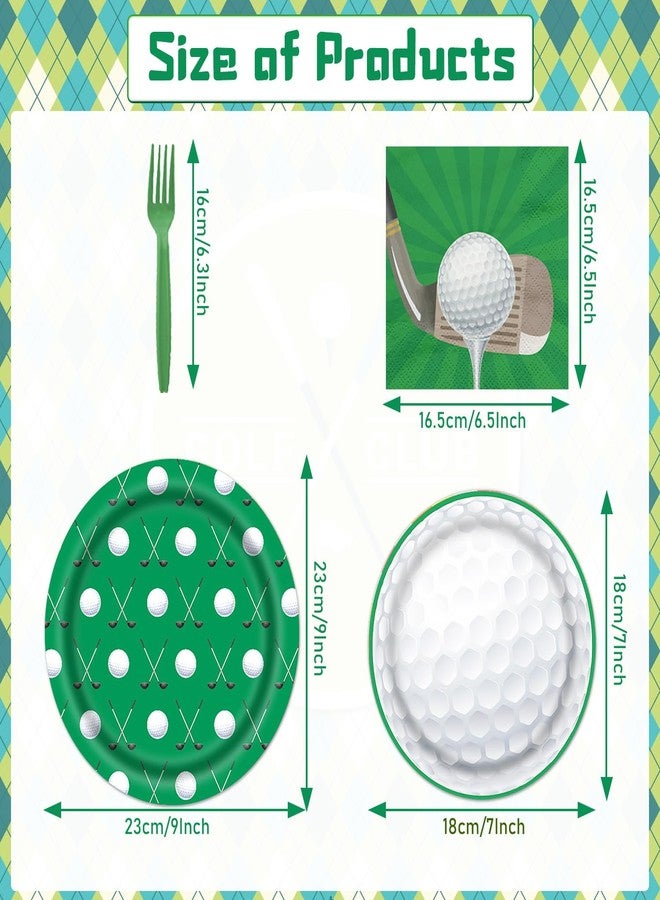 Rakuto Golf Party Plates Napkins Forks, 64PCS Golf Party Tableware Set Supplies for Men, Sport Theme Disposable Plates Decorations Supplies - Image 2